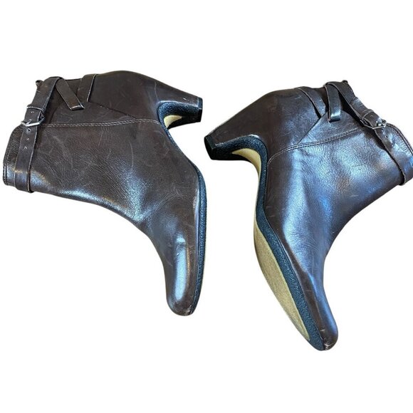 Sam Edelman Brown Leather Ankle Boots/Booties Sz 7 #335E - Picture 3 of 7
